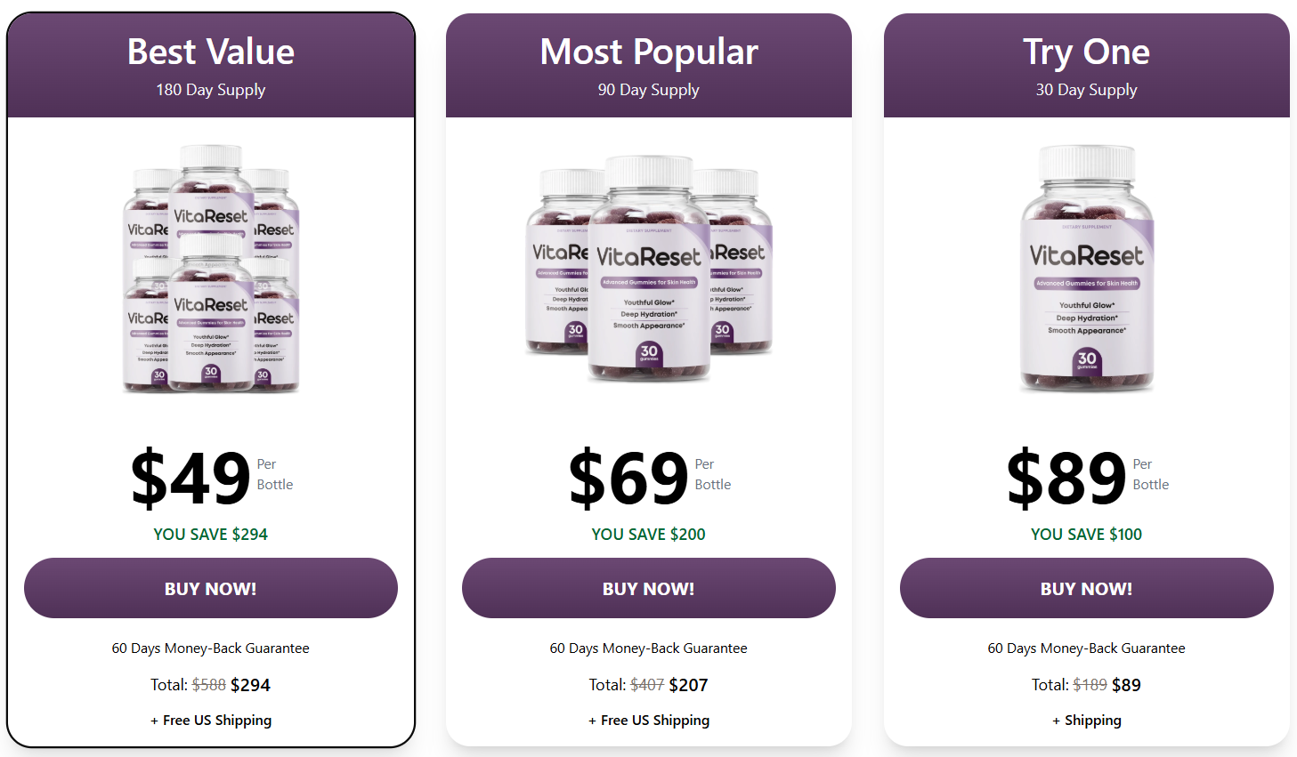 VitaReset   Pricing Details